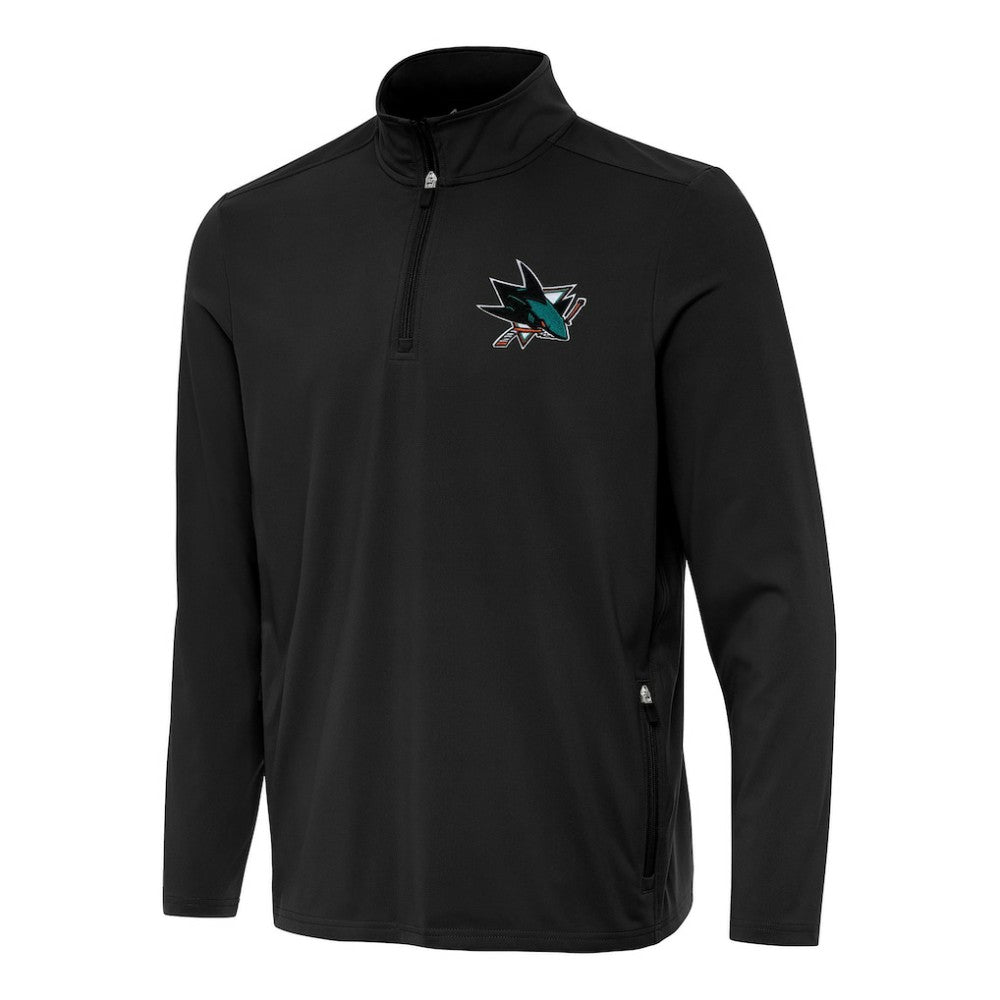San Jose Sharks Antigua Perilous Quarter-Zip Sweatshirt - Black | US 202257542