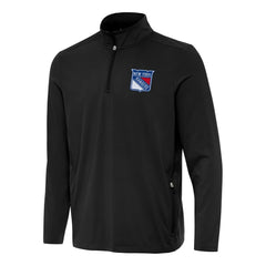 New York Rangers Antigua Perilous Quarter-Zip Sweatshirt - Black | US 202257545