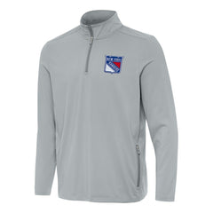 New York Rangers Antigua Perilous Quarter-Zip Sweatshirt - Gray | US 202257546