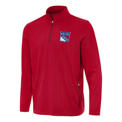 New York Rangers Antigua Perilous Quarter-Zip Sweatshirt - Red | US 202257547