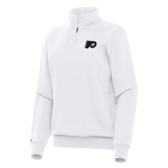 Philadelphia Flyers Antigua Women's Victory Quarter-Zip Sweatshirt - White | US 202257594