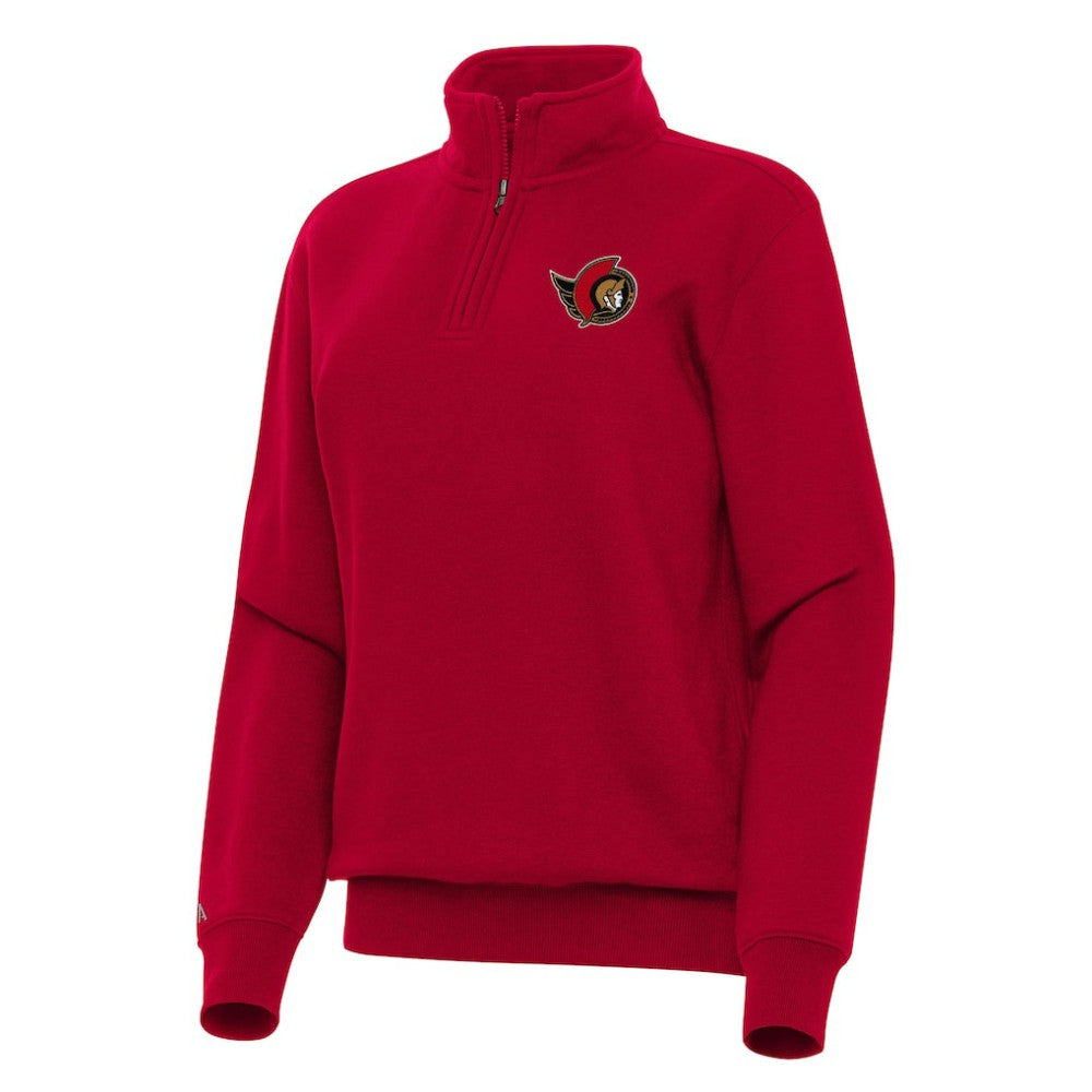 Ottawa Senators Antigua Women's Victory Quarter-Zip Sweatshirt - Red | US 202257596