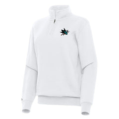 San Jose Sharks Antigua Women's Victory Quarter-Zip Sweatshirt - White | US 202257607