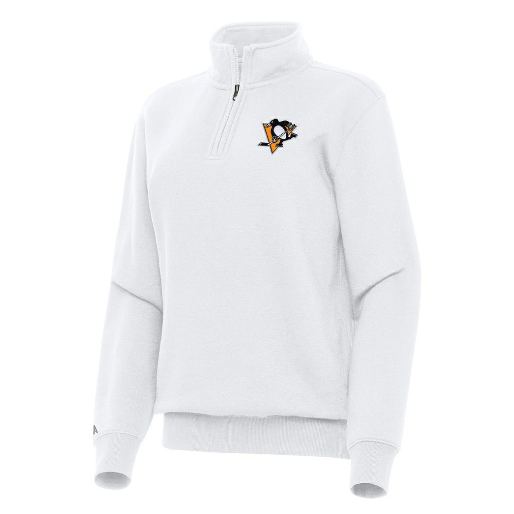 Pittsburgh Penguins Antigua Women's Victory Quarter-Zip Sweatshirt - White | US 202257609