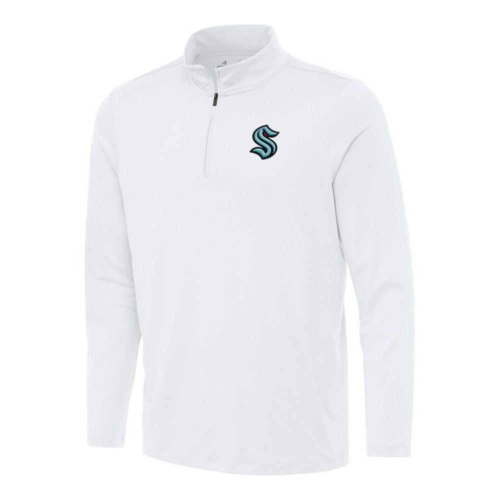 Seattle Kraken Antigua Reprocess Quarter-Zip Top - White | US 202257665