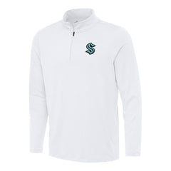 Seattle Kraken Antigua Reprocess Quarter-Zip Top - White | US 202257665