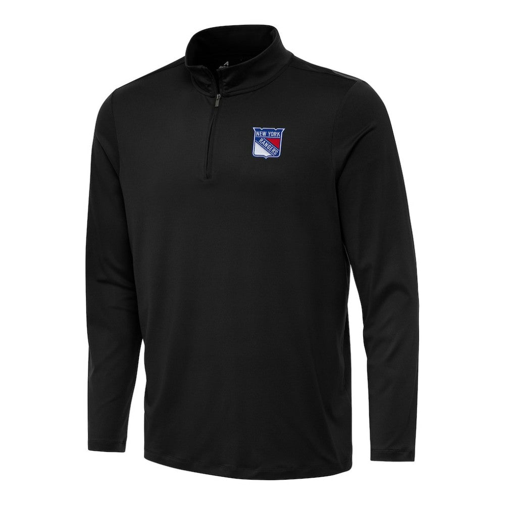 New York Rangers Antigua Reprocess Quarter-Zip Top - Black | US 202257675