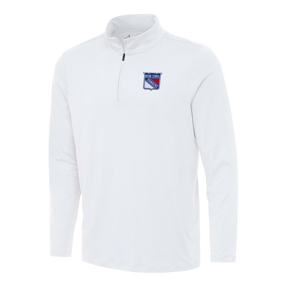 New York Rangers Antigua Reprocess Quarter-Zip Top - White | US 202257676