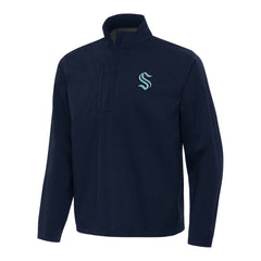 Seattle Kraken Antigua Brisk Quarter-Zip Windbreaker - Navy | US 202257823