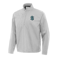 Seattle Kraken Antigua Brisk Quarter-Zip Windbreaker - Heather Gray | US 202257825