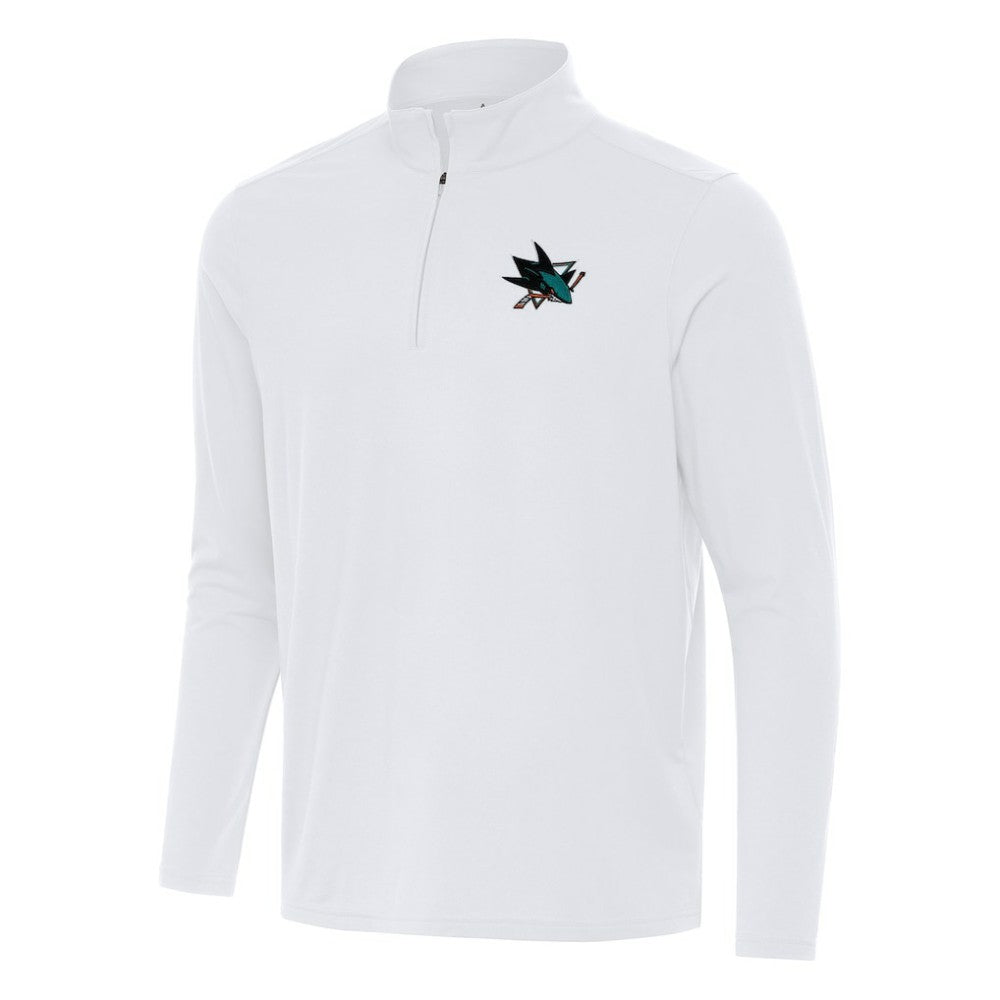 San Jose Sharks Antigua Intent Quarter-Zip Top - White | US 202257886