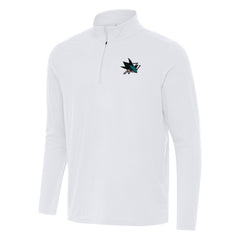 San Jose Sharks Antigua Intent Quarter-Zip Top - White | US 202257886