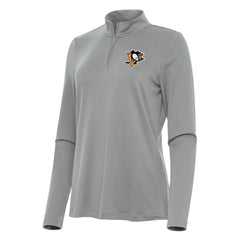 Pittsburgh Penguins Antigua Women's Reprocess Quarter-Zip Top - Gray | US 202258026