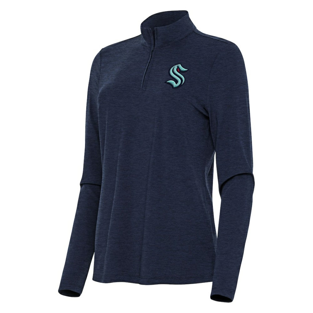 Seattle Kraken Antigua Women's Bright Quarter-Zip Top - Heather Navy | US 202258077