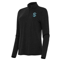 Seattle Kraken Antigua Women's Bright Quarter-Zip Top - Heather Black | US 202258078