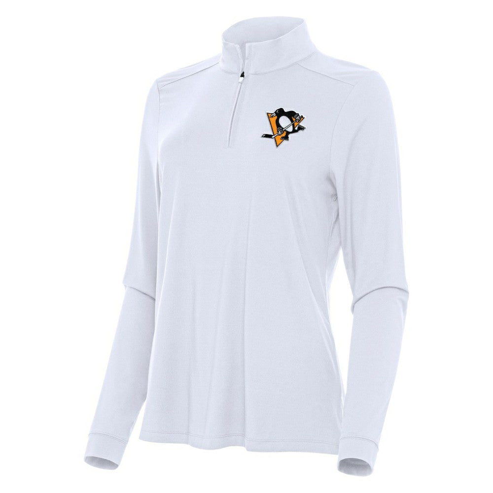 Pittsburgh Penguins Antigua Women's Intent Quarter-Zip Top - White | US 202258177