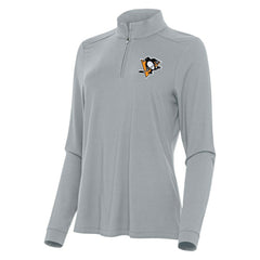 Pittsburgh Penguins Antigua Women's Intent Quarter-Zip Top - Gray | US 202258179