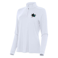 San Jose Sharks Antigua Women's Intent Quarter-Zip Top - White | US 202258180