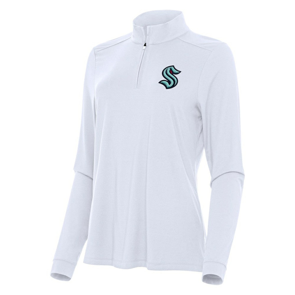 Seattle Kraken Antigua Women's Intent Quarter-Zip Top - White | US 202258183