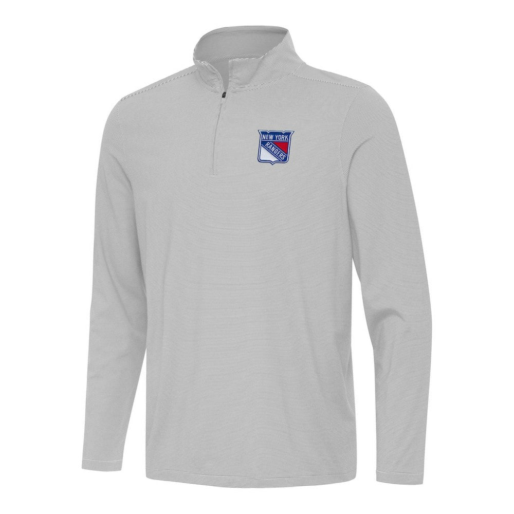New York Rangers Antigua Twine Quarter-Zip Top - Gray | US 202258262