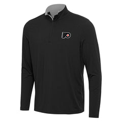Philadelphia Flyers Antigua Content Quarter-Zip Pullover Top - Black/Gray | US 202258292