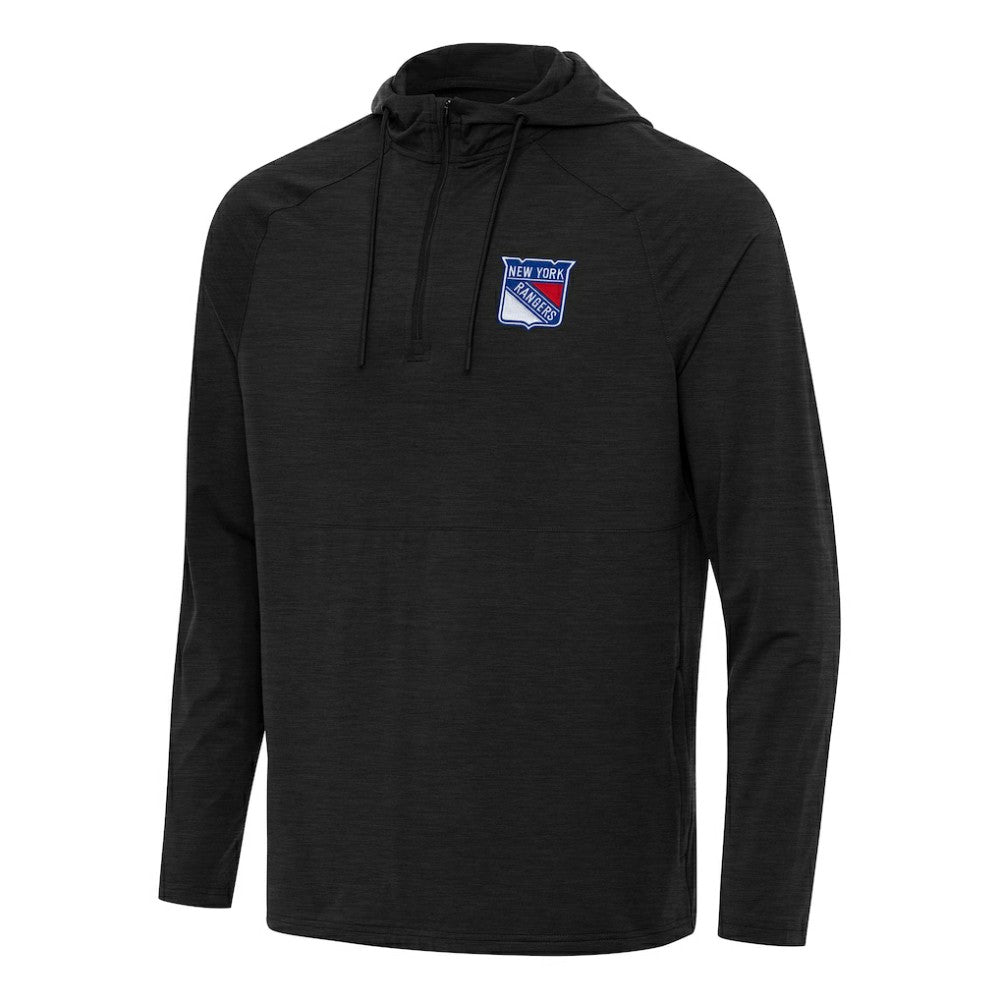 New York Rangers Antigua Spikes Quarter-Zip Hoodie - Heather Black | US 202258401