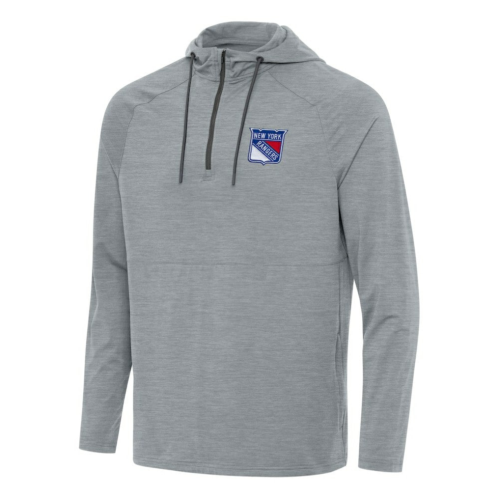 New York Rangers Antigua Spikes Quarter-Zip Hoodie - Heather Gray | US 202258404