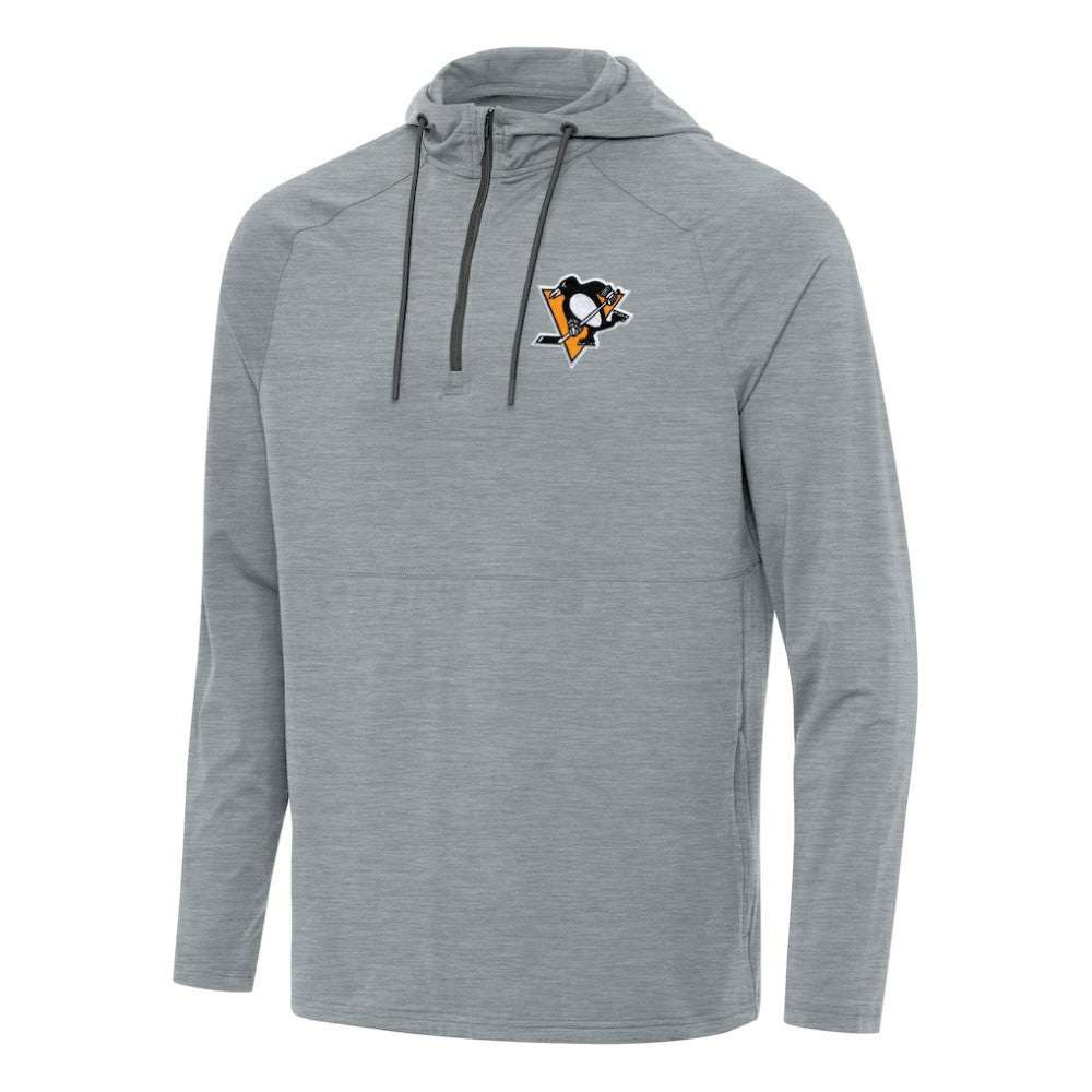 Pittsburgh Penguins Antigua Spikes Quarter-Zip Hoodie - Heather Gray | US 202258414