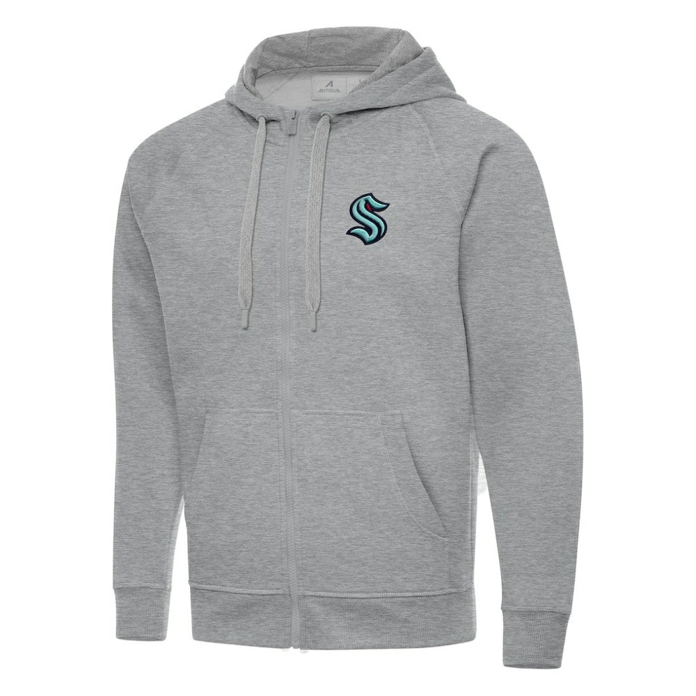 Seattle Kraken Antigua Big & Tall Victory Full-Zip Hoodie - Heather Gray | US 202258488