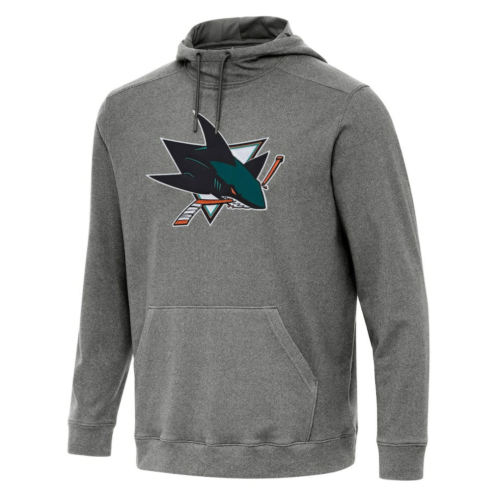 San Jose Sharks Antigua Cloud Pullover Hoodie - Heather Black | US 202258645