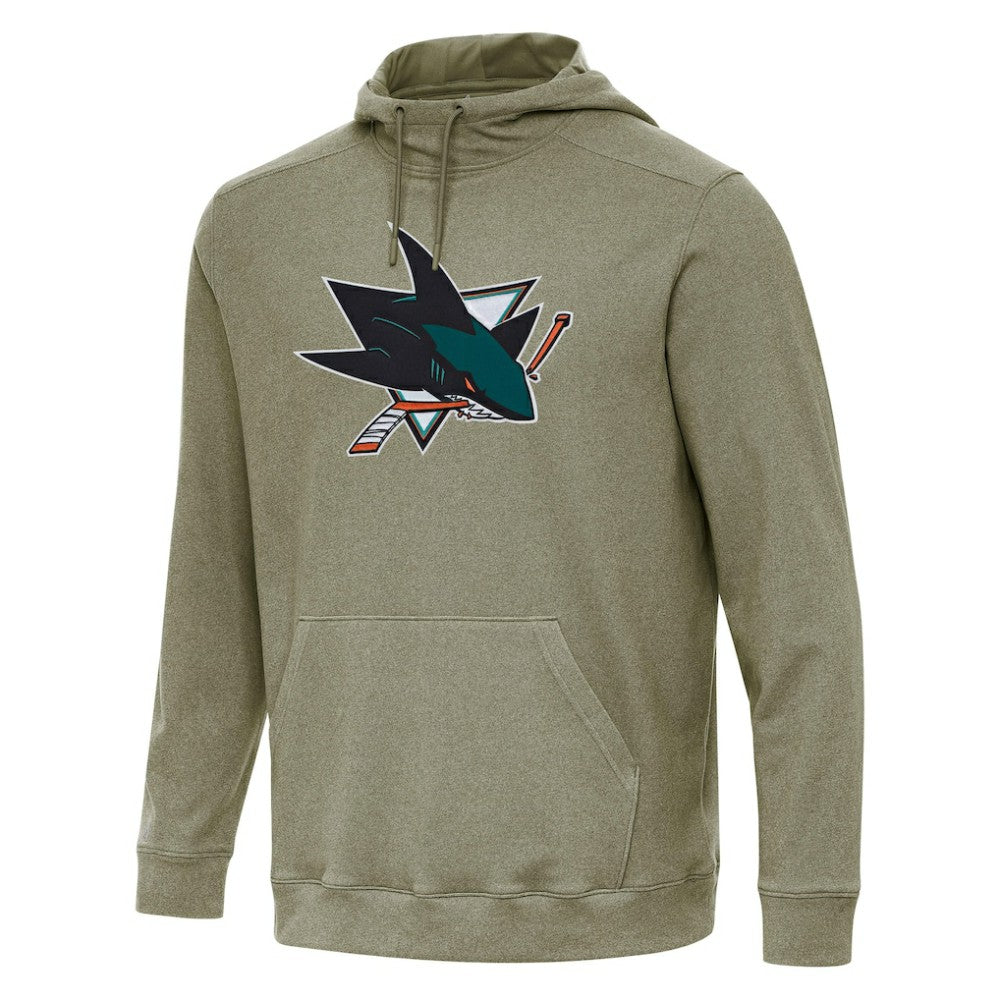 San Jose Sharks Antigua Cloud Pullover Hoodie - Olive | US 202258646