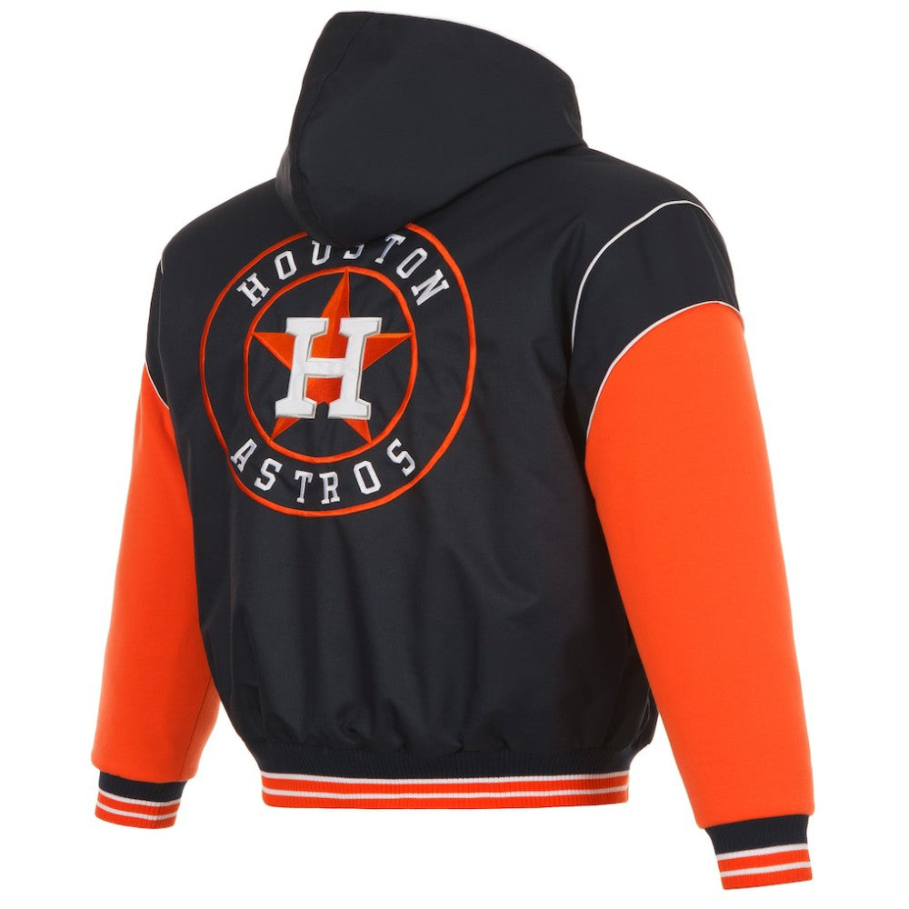 Houston Astros JH Design Youth Reversible Fleece Full-Snap Hoodie Jacket - Black Jackets