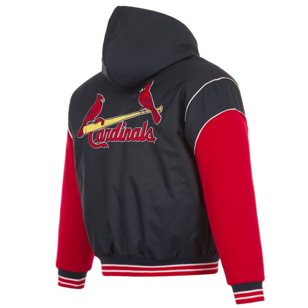 St. Louis Cardinals JH Design Youth Reversible Fleece Full-Snap Hoodie Jacket - Black Jackets