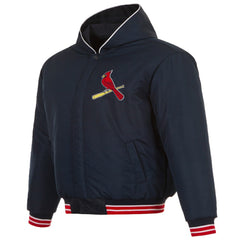 St. Louis Cardinals JH Design Youth Reversible Fleece Full-Snap Hoodie Jacket - Black Jackets