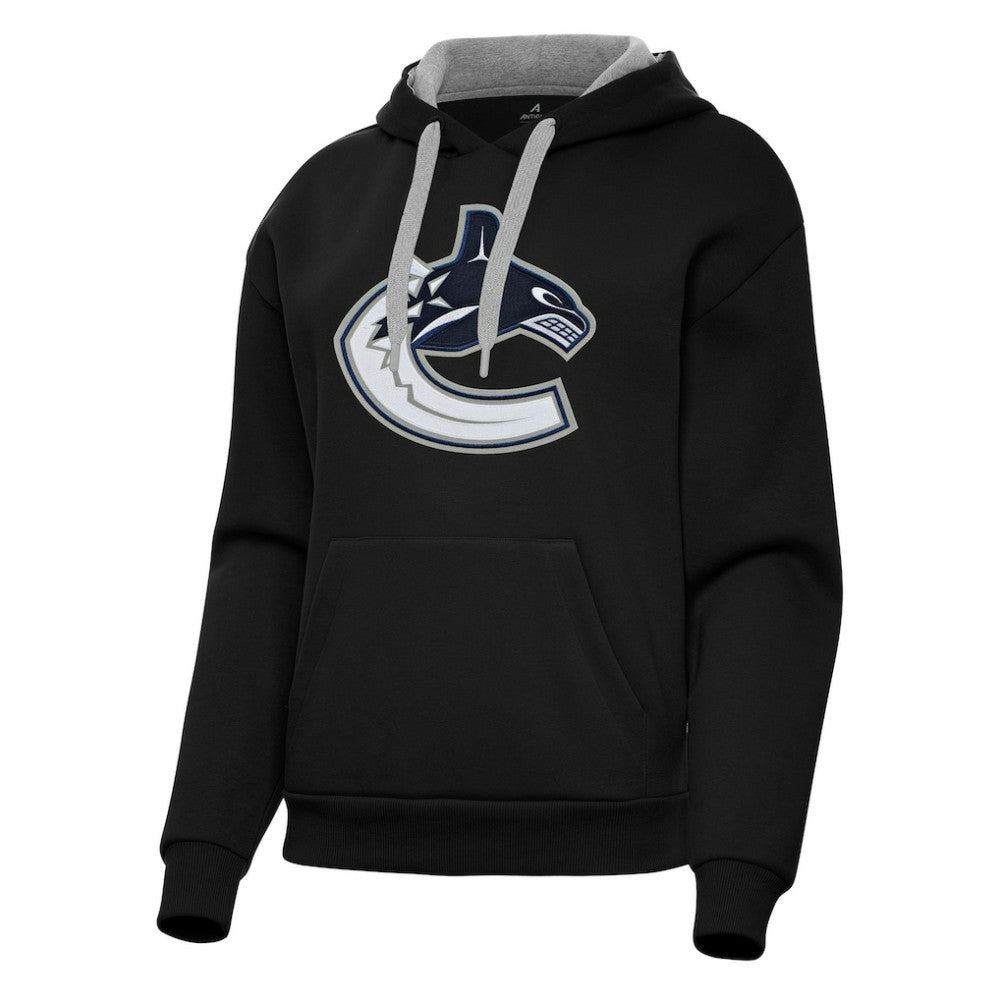 Vancouver Canucks Antigua Women's Victory Pullover Hoodie - Black | US 202258872