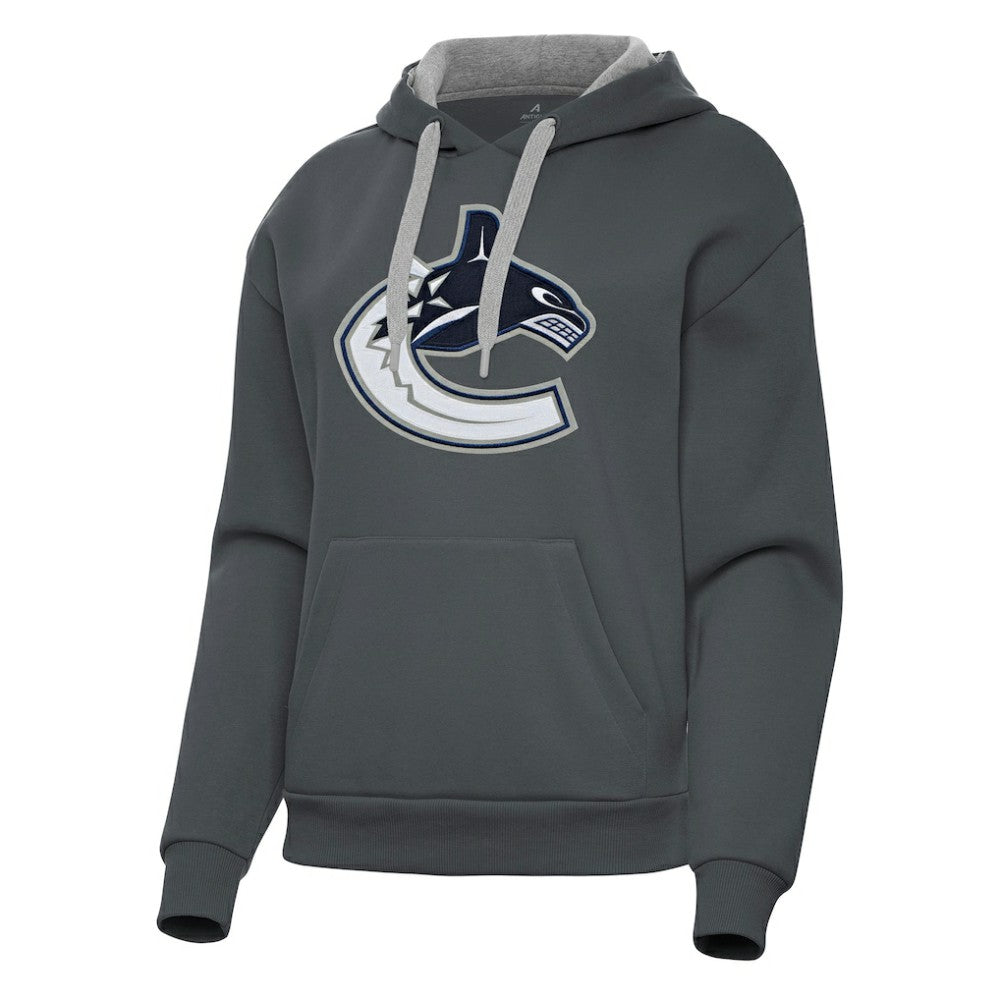 Vancouver Canucks Antigua Women's Victory Pullover Hoodie - Charcoal | US 202258873