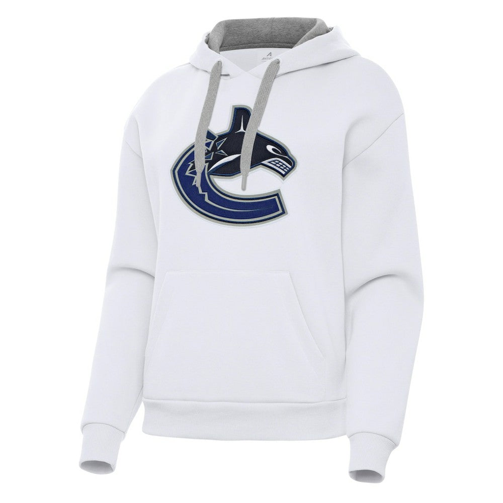 Vancouver Canucks Antigua Women's Victory Pullover Hoodie - White | US 202258874