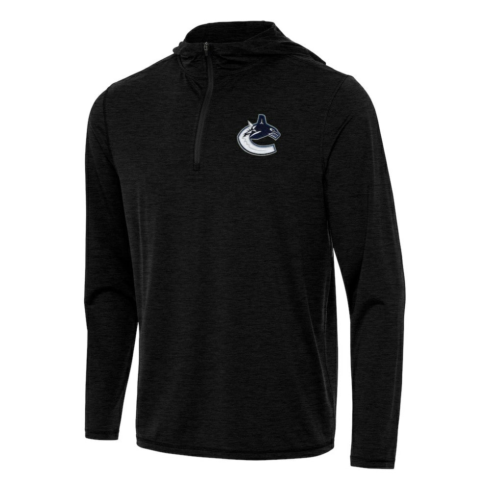 Vancouver Canucks Antigua Tidy Quarter-Zip Hoodie - Heather Black | US 202259108