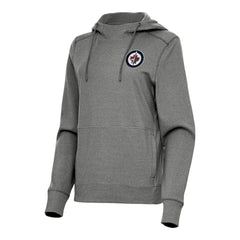 Winnipeg Jets Antigua Women's Justice Pullover Hoodie - Heather Black | US 202259277