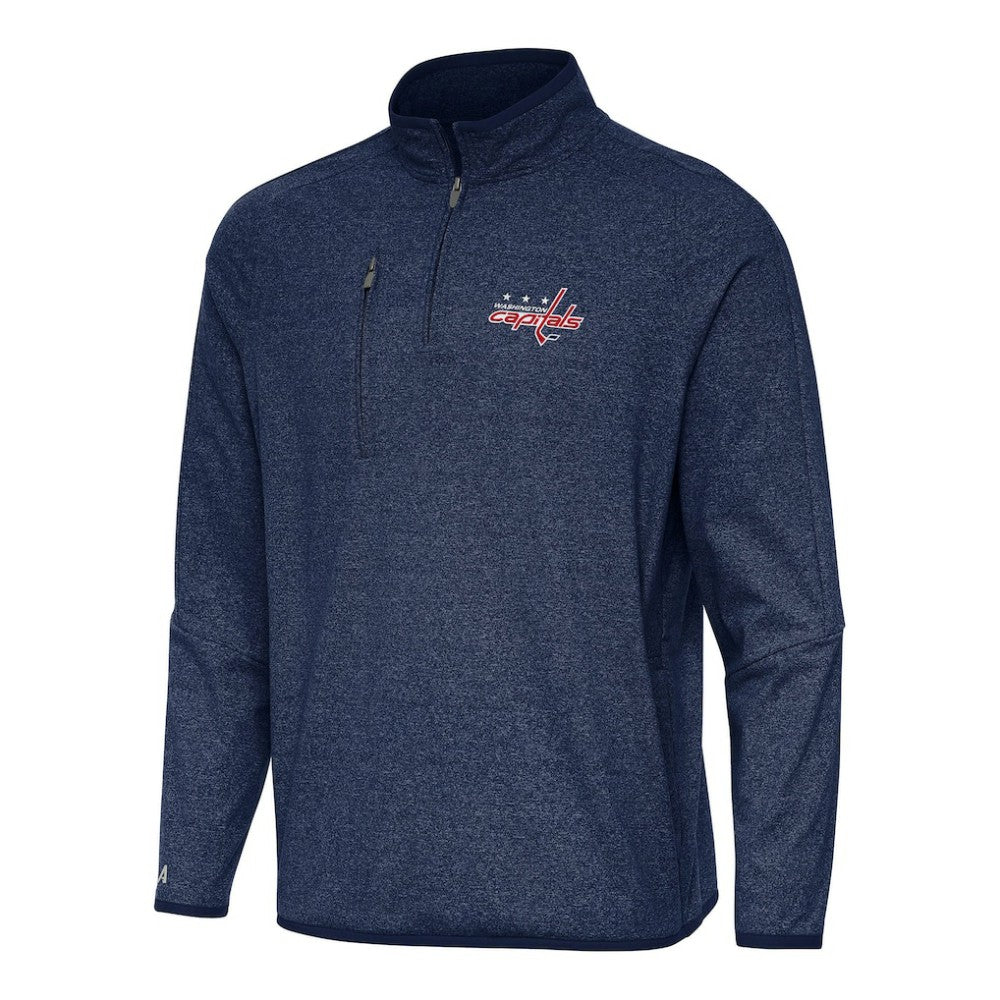 Washington Capitals Antigua Certain Quarter-Zip Tri-Blend Sweatshirt - Heather Navy | US 202259442