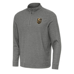 Vegas Golden Knights Antigua Subtle Quarter-Zip Sweatshirt - Heather Black | US 202259449