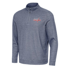 Washington Capitals Antigua Subtle Quarter-Zip Sweatshirt - Heather Navy | US 202259453