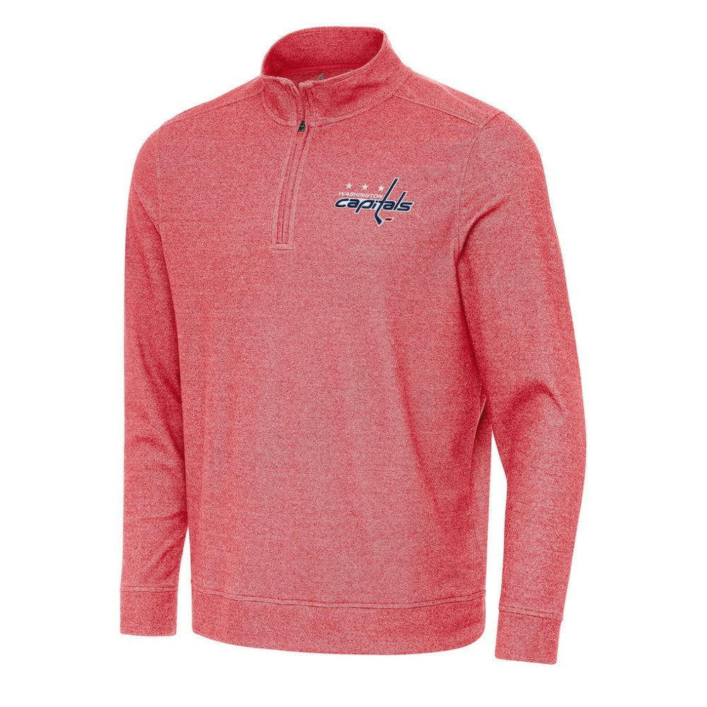 Washington Capitals Antigua Subtle Quarter-Zip Sweatshirt - Heather Red | US 202259454
