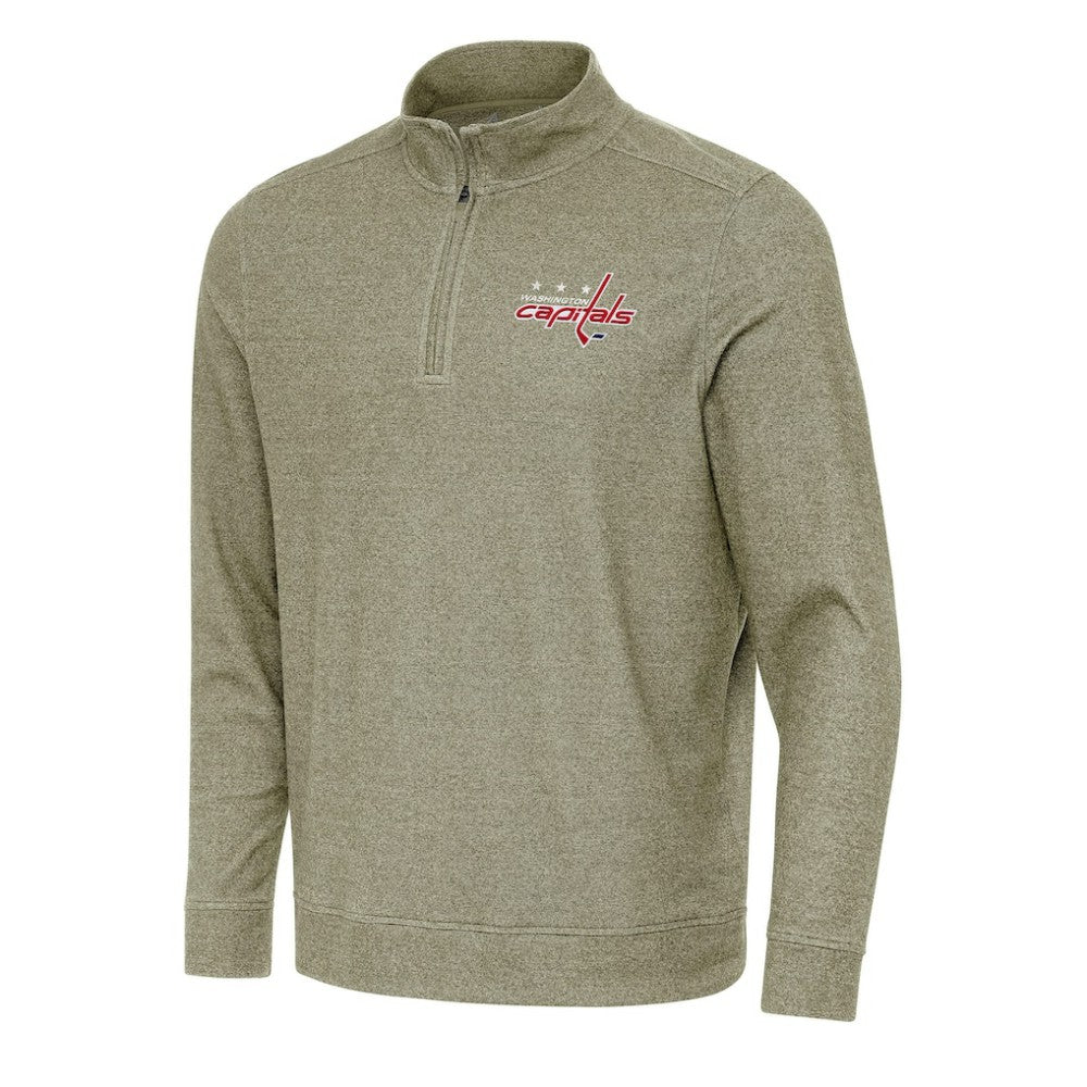 Washington Capitals Antigua Subtle Quarter-Zip Sweatshirt - Olive | US 202259456