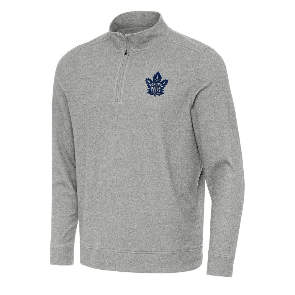 Toronto Maple Leafs Antigua Subtle Quarter-Zip Sweatshirt - Heather Gray | US 202259464