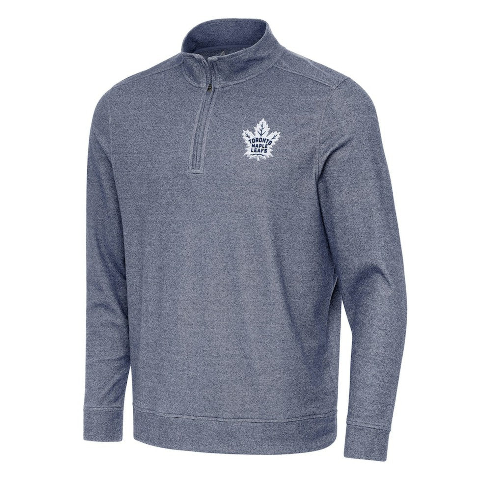Toronto Maple Leafs Antigua Subtle Quarter-Zip Sweatshirt - Heather Navy | US 202259465