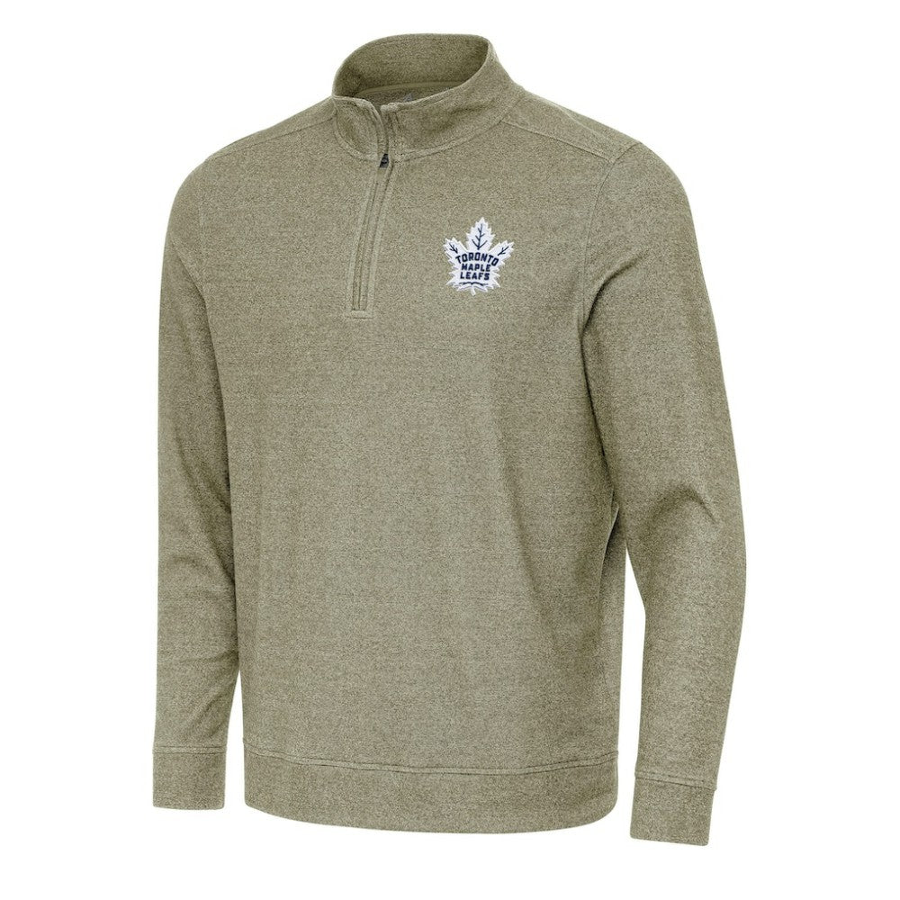 Toronto Maple Leafs Antigua Subtle Quarter-Zip Sweatshirt - Olive | US 202259466