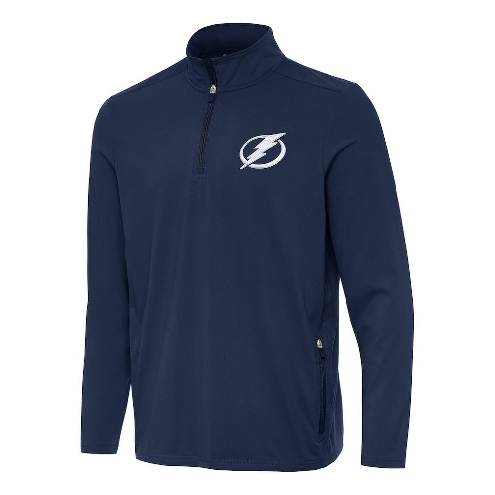Tampa Bay Lightning Antigua Perilous Quarter-Zip Sweatshirt - Navy | US 202259473