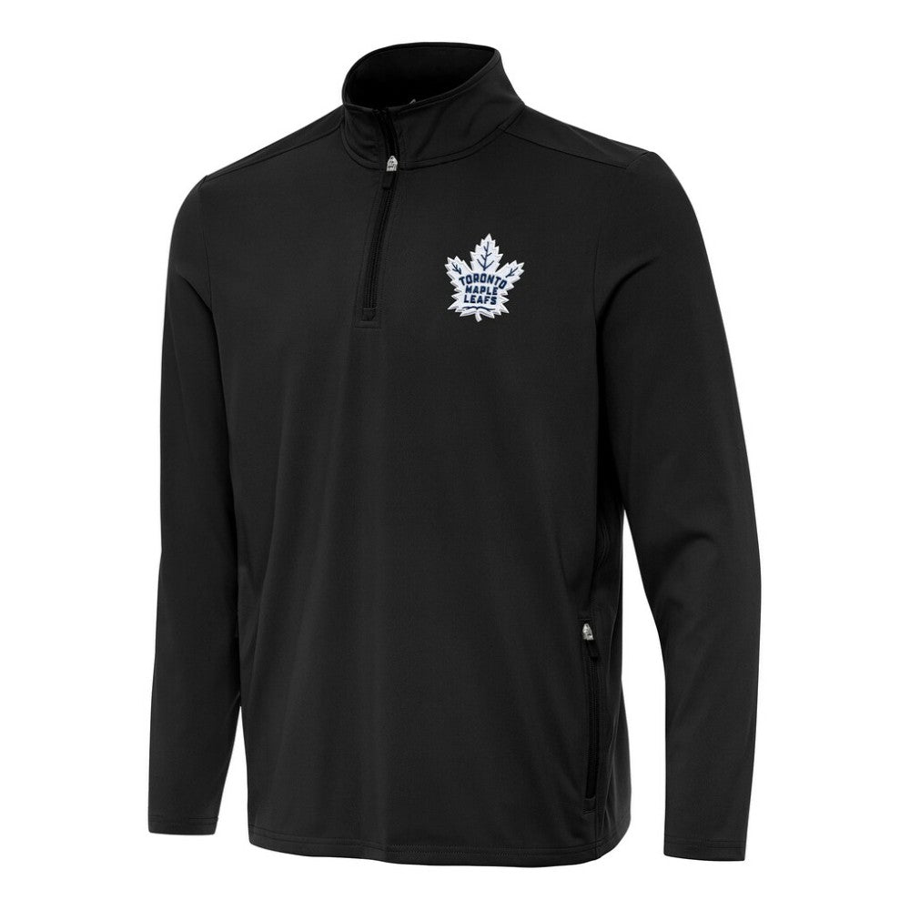 Toronto Maple Leafs Antigua Perilous Quarter-Zip Sweatshirt - Black | US 202259478