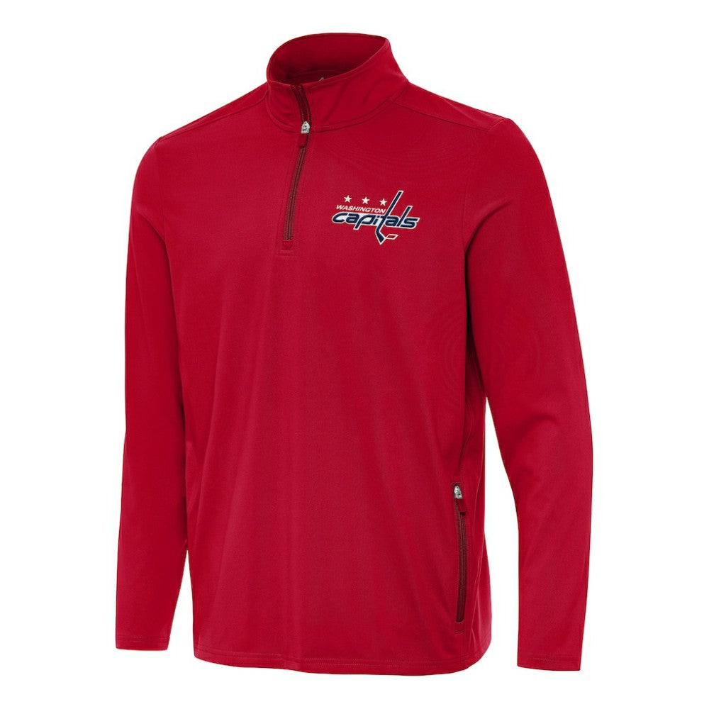 Washington Capitals Antigua Perilous Quarter-Zip Sweatshirt - Red | US 202259489
